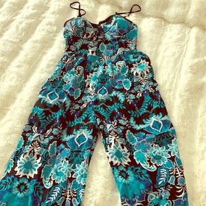 Black and Teal Jumpsuit